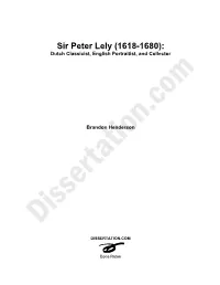 Sir Peter Lely (1618-1680): Dutch Classicist, English Portraitist, and Collector