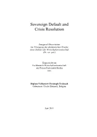 Sovereign Default and Crisis Resolution