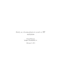 Study on a Known-Plaintext Attack on ZIP Encryption