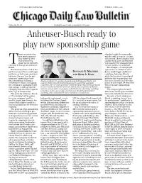 Anheuser-Busch Ready to Play New Sponsorship Game