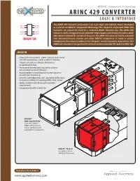 Arinc 429 Converter Logic & Interface
