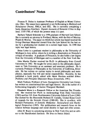 Contributors' Notes