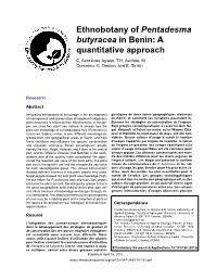 Ethnobotany of Pentadesma Butyracea in Benin: a Quantitative Approach C