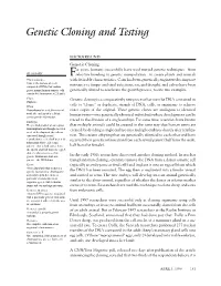 Genetic Cloning and Testing