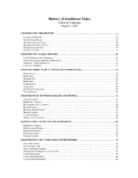 History of Southwest Tulsa Table of Contents August 3, 2003