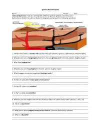 Igneous Rock Intrusion Name