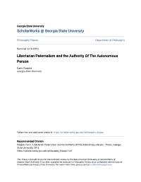 Libertarian Paternalism and the Authority of the Autonomous Person