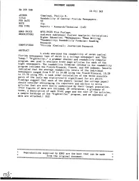 NOTE 51P. PUB TYPE Reports Research/Technical (143) EDRS