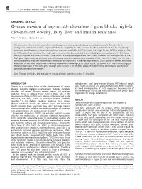 Overexpression of Superoxide Dismutase 3 Gene Blocks High-Fat Diet-Induced Obesity, Fatty Liver and Insulin Resistance