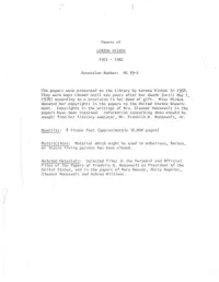Papers of LORENA HICKOK 1913