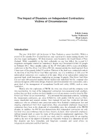 The Impact of Disasters on Independent Contractors: Victims of Circumstances