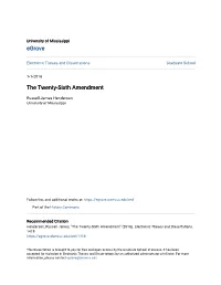 The Twenty-Sixth Amendment