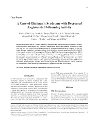 A Case of Gitelman's Syndrome with Decreased Angiotensin II–Forming Activity