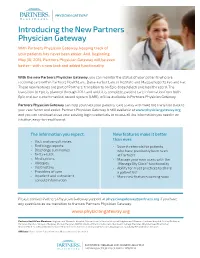 Introducing the New Partners Physician Gateway
