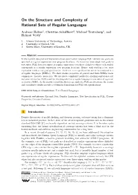 On the Structure and Complexity of Rational Sets of Regular Languages