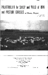 PRLHBILITY for SHEEP and YIELD of HY and PRSTURE GRASSES D