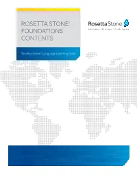 Rosetta Stone® Foundations Contents