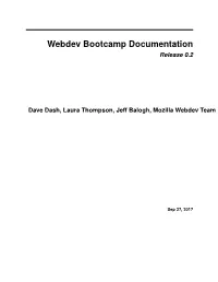 Webdev Bootcamp Documentation Release 0.2