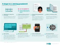 8 Steps to a Strong Password, Infographic