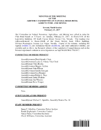 Assembly Committee on Natural Resources, Agriculture, and Mining