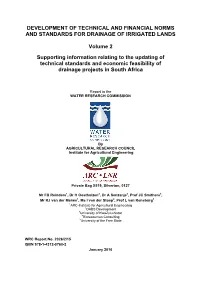 Development of Technical and Financial Norms and Standards for Drainage of Irrigated Lands