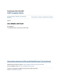 List, Sample, and Count