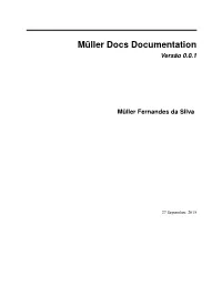 Müller Docs Documentation Versão 0.0.1