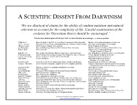 Scientists Dissent List