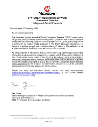 Semiconductor Products Statement Concerning SCIP And