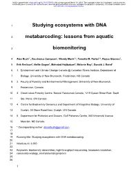 Studying Ecosystems with DNA Metabarcoding: Lessons From