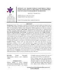 11 Abstract Efficacy of Transcutaneous Electrical