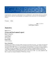 Grain and Feed Annual Report Zimbabwe