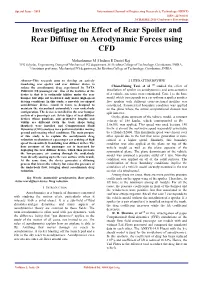 Investigating the Effect of Rear Spoiler and Rear Diffuser on Aerodynamic Forces Using CFD