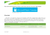 Microsoft Security Bulletin for February 2019 Patches That Fix 79 Security Vulnerabilities