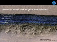 Simulated Water Well Performance on Mars