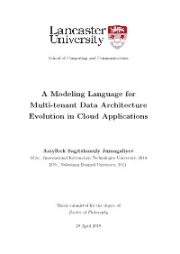 A Modeling Language for Multi-Tenant Data Architecture Evolution in Cloud Applications