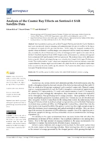 Analysis of the Cosmic Ray Effects on Sentinel-1 SAR Satellite Data