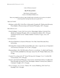 Bret W. Davis, Ph. D. Items Are Grouped According to Type Of