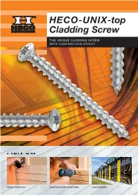 HECO-UNIX-Top Cladding Screw Into the Timber