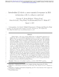 Interleukin-12 Elicits a Non-Canonical Response in B16