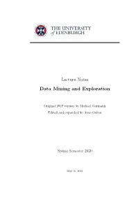 Lecture Notes Data Mining and Exploration