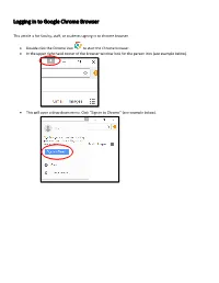 Logging in to Google Chrome Browser