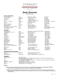 Sean Ormond SAG/AFTRA, AEA