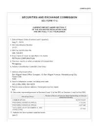Securities and Exchange Commission Sec Form 17-C