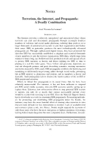 Terrorism, the Internet, and Propaganda: a Deadly Combination