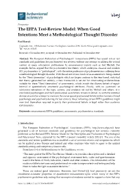 The EFPA Test-Review Model: When Good Intentions Meet a Methodological Thought Disorder