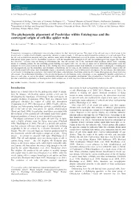 The Phylogenetic Placement of Psechridae Within Entelegynae and the Convergent Origin of Orb-Like Spider Webs
