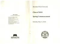 2018 Commencement Program