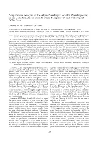 A Systematic Analysis of the Alpine Saxifrage Complex (Saxifragaceae) in the Canadian Arctic Islands Using Morphology and Chloroplast DNA Data