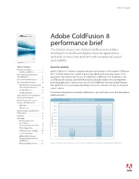 Adobe® Coldfusion® 8 Performance Brief